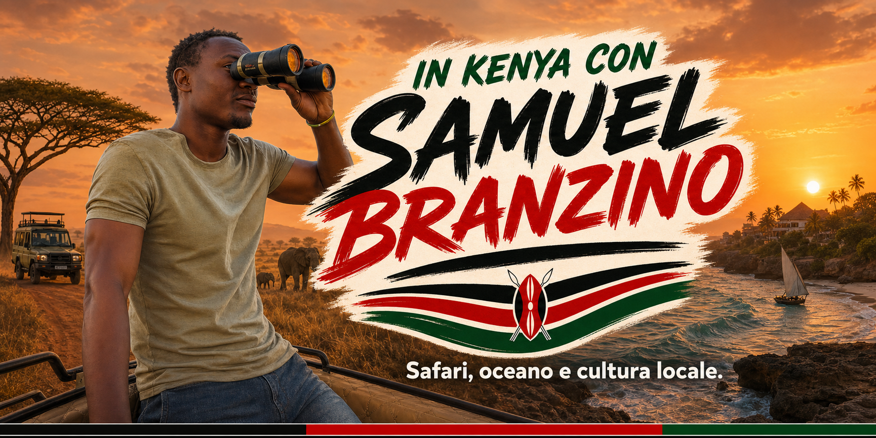 In Kenya con Samuel Branzino, tra safari, oceano e cultura locale